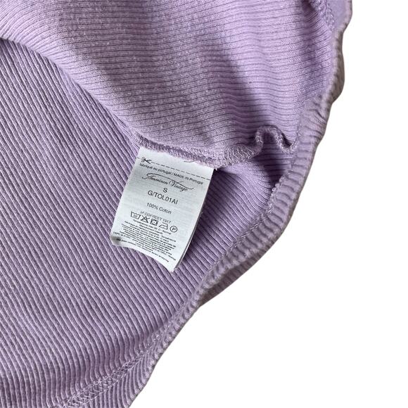 American Vintage Lilac ribbed tank with logo and Y2K  design Shabbychic size S - Picture 6 of 8